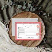 Valentine Roze Hart bruidsmeubel recept verzoek  Informatiekaartje