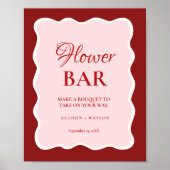 Valentine Roze Hart bruiloftsshower bloem bar Bord Poster (Voorkant)
