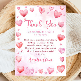 Valentine Roze Liefje Verjaardag Bedankkaart