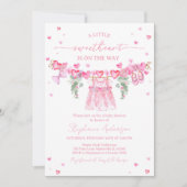 Valentine’s Baby Shower Invitation, Pink Heart Kaart (Voorkant)