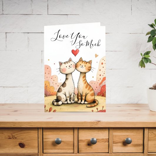 Valentine’s Cat Greeting Card Feestdagen Kaart