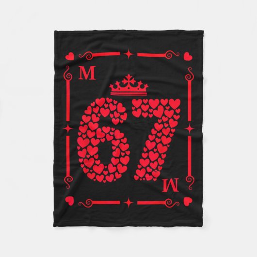 Valentine’s Day 67 Filled With Hearts Card Six Sev Fleece Deken (Voorkant)