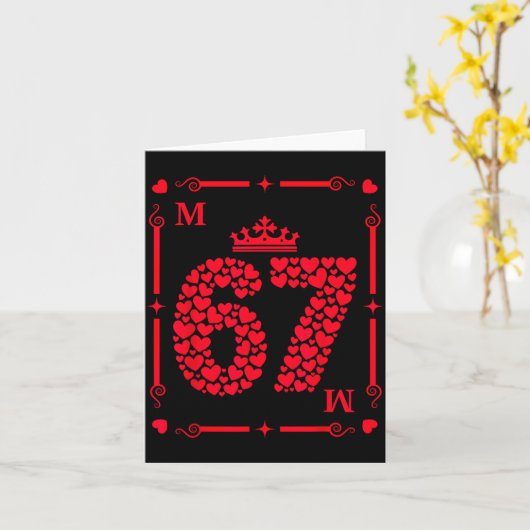 Valentine’s Day 67 Filled With Hearts Card Six Sev Kaart (Gele Bloem)