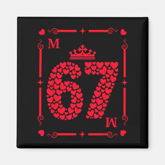Valentine’s Day 67 Filled With Hearts Card Six Sev Magneet (Voorkant)
