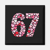 Valentine’s Day 67 Hearts Romantic Funny Six Seven Magneet (Voorkant)