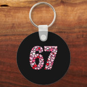Valentine’s Day 67 Hearts Romantic Funny Six Seven Sleutelhanger (Voorkant)