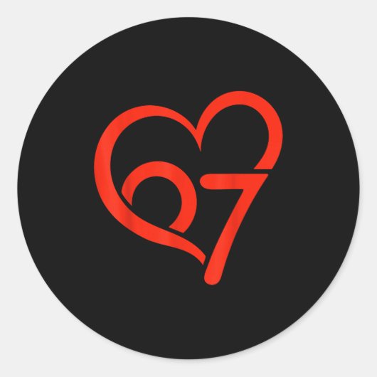 Valentine’s Day 67 Meme 67th Birthday 6 7 Valentin Ronde Sticker (Voorkant)