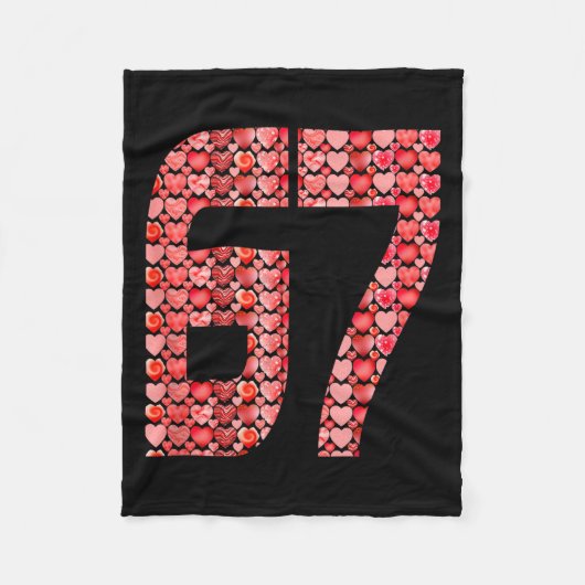 Valentine’s Day 67 Meme Filled With Hearts Funny S Fleece Deken (Voorkant)