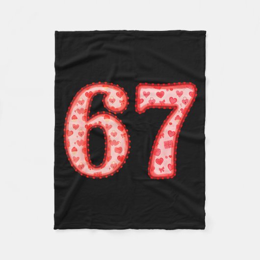 Valentine’s Day 67 Meme Filled With Hearts Funny S Fleece Deken (Voorkant)