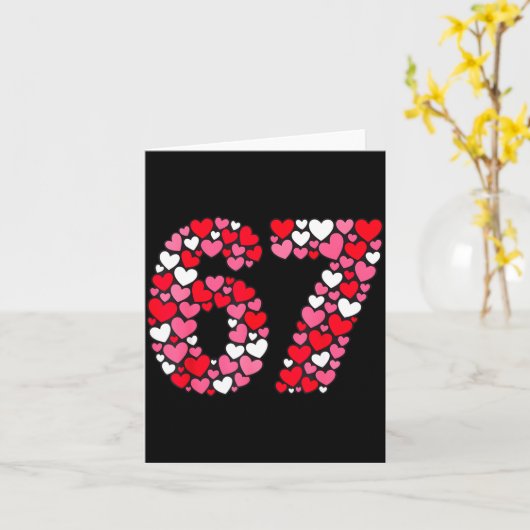 Valentine’s Day 67 Meme Filled With Hearts Funny S Kaart (Gele Bloem)