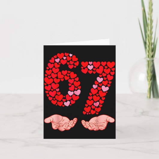 Valentine’s Day 67 Meme Filled With Hearts Funny S Kaart (Voorkant)