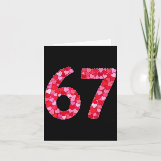 Valentine’s Day 67 Meme Filled With Hearts Funny S Kaart (Voorkant)