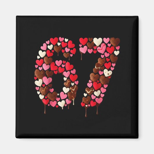 Valentine’s Day 67 Meme Filled With Hearts Funny S Magneet (Voorkant)