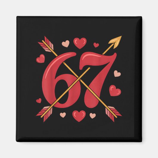 Valentine’s Day 67 Meme Filled With Hearts Funny S Magneet (Voorkant)