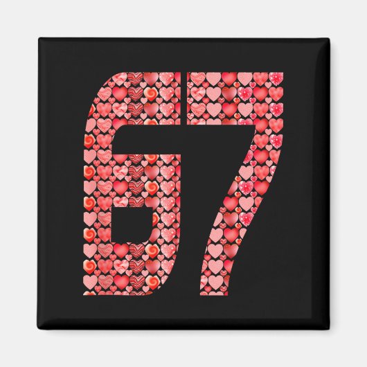 Valentine’s Day 67 Meme Filled With Hearts Funny S Magneet (Voorkant)