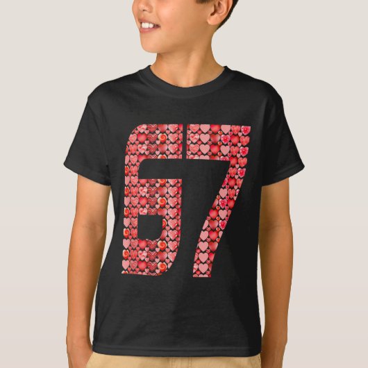 Valentine’s Day 67 Meme Filled With Hearts Funny S T-shirt (Voorkant)