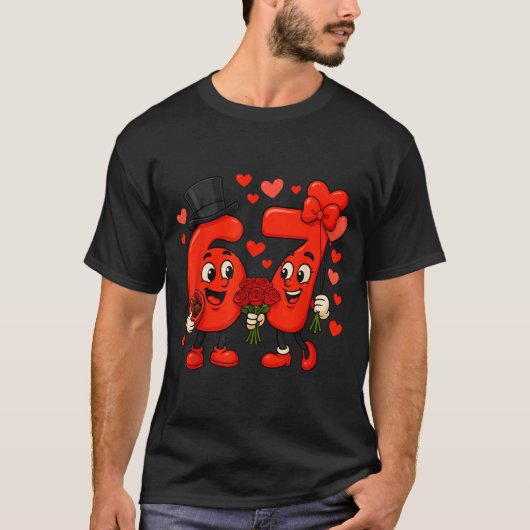 Valentine’s Day 67 Meme Filled With Hearts Funny S T-shirt (Voorkant)