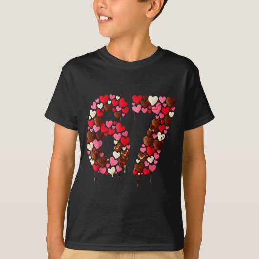 Valentine’s Day 67 Meme Filled With Hearts Funny S T-shirt (Voorkant)
