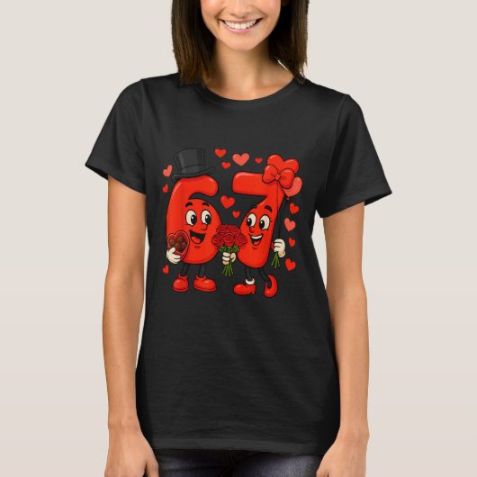 Valentine’s Day 67 Meme Filled With Hearts Funny S T-shirt (Voorkant)