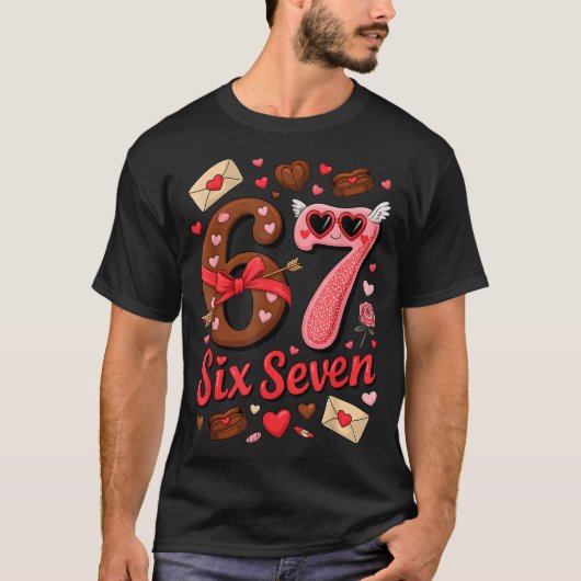 Valentine’s Day 67 Meme Filled With Hearts Funny S T-shirt (Voorkant)