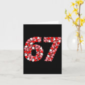 Valentine’s Day 67 Meme With Hearts Funny Six Seve Kaart (Gele Bloem)