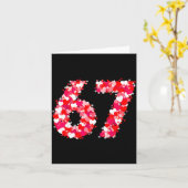 Valentine’s Day 67 Meme With Hearts Funny Six Seve Kaart (Gele Bloem)