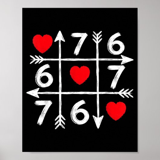 Valentine’s Day 67 Six Seven Meme Love Heart Coupl Poster (Voorkant)