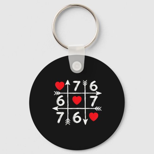 Valentine’s Day 67 Six Seven Meme Love Heart Coupl Sleutelhanger (Voorkant)
