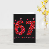 Valentine’s Day 6-7 Meme Six Seven 6 7 Valentine H Kaart (Gele Bloem)