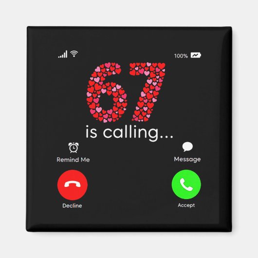 Valentine’s Day 6-7 Meme Six Seven 6 7 Valentine H Magneet (Voorkant)