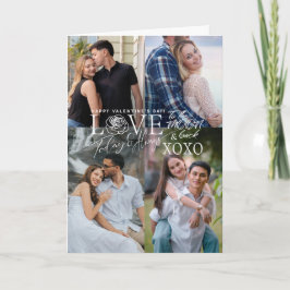 Valentine’s Day Calligraphy Photo Collage Kaart