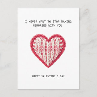 Valentine’s Day Card – Knit Heart Design Briefkaart