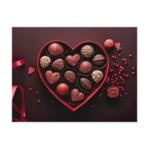 valentine`s day chocolates in a heart shaped box