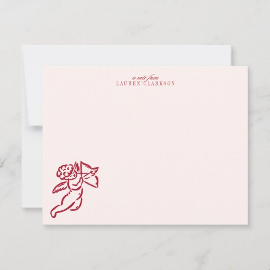 Valentine’s Day Cupid Note Card Kaart (Voorkant)