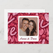 Valentine’s Day Custom Photo & Name Card Briefkaart (Voorkant / Achterkant)