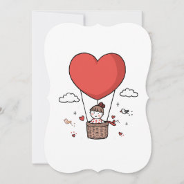 Valentine’s Day Cute Red Heart Balloon Women’s Cro Kaart