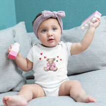 Valentine’s Day Cute Teddy Bear Baby Bodysuit