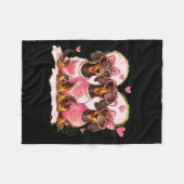 Valentine’s Day Dog Cute Dachshund Dogs For Dog Mo Fleece Deken (Voorkant (Horizontaal))