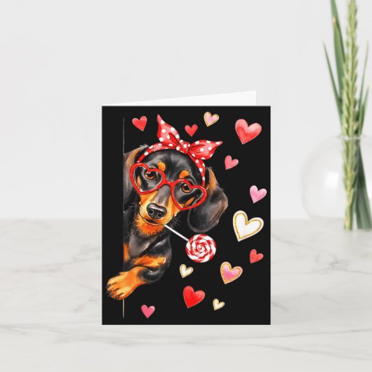 Valentine’s Day Dog Cute Dachshund Dogs For Dog Mo Kaart (Voorkant)