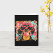 Valentine’s Day Dog Cute Dachshund Dogs For Dog Mo Kaart (Gele Bloem)