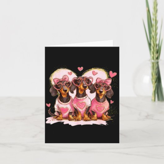 Valentine’s Day Dog Cute Dachshund Dogs For Dog Mo Kaart (Voorkant)