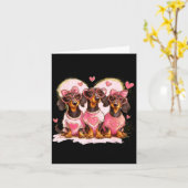 Valentine’s Day Dog Cute Dachshund Dogs For Dog Mo Kaart (Gele Bloem)