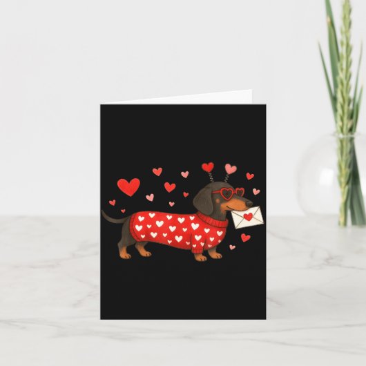 Valentine’s Day Dog Cute Dachshund Dogs For Dog Mo Kaart (Voorkant)