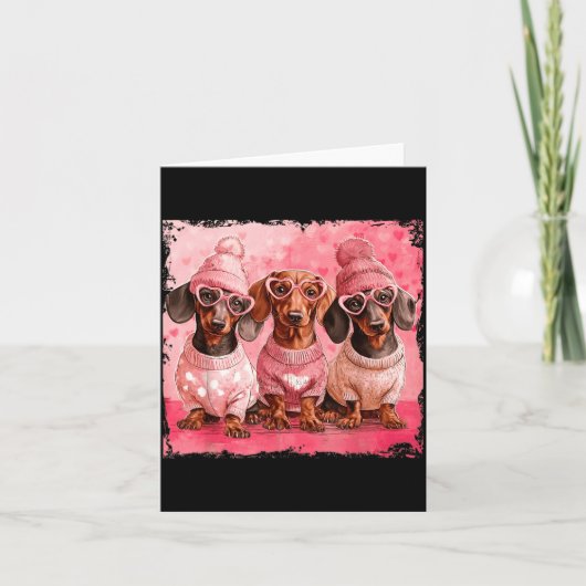 Valentine’s Day Dog Cute Dachshund Dogs For Dog Mo Kaart (Voorkant)