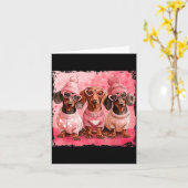 Valentine’s Day Dog Cute Dachshund Dogs For Dog Mo Kaart (Gele Bloem)