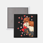 Valentine’s Day Dog Cute Dachshund Dogs For Dog Mo Magneet (Voorkant / Achterkant)