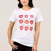 Valentine’s Day Donut Love Food Lover  Tri-Blend Shirt (Voorkant)