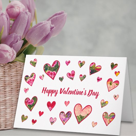 Valentine’s Day for Wife - Floral Hearts Love Kaart