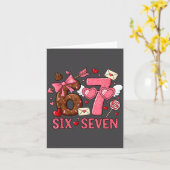 Valentine’s Day Funny 67 Meme Six Seven 6 7 Hearts Kaart (Gele Bloem)