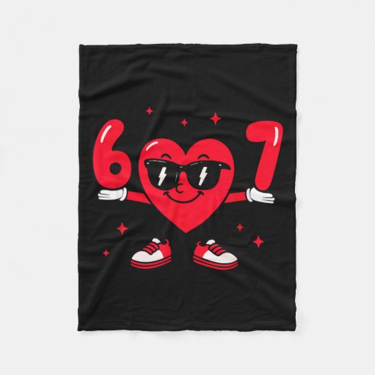 Valentine’s Day Funny 67 Meme Six Seven 6 7 Valent Fleece Deken (Voorkant)